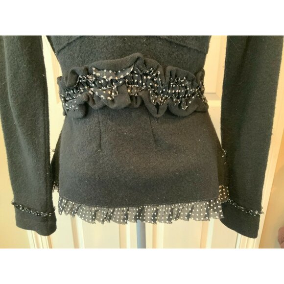 Sparrow Black Cardigan with White Accents - Picture 9 of 10